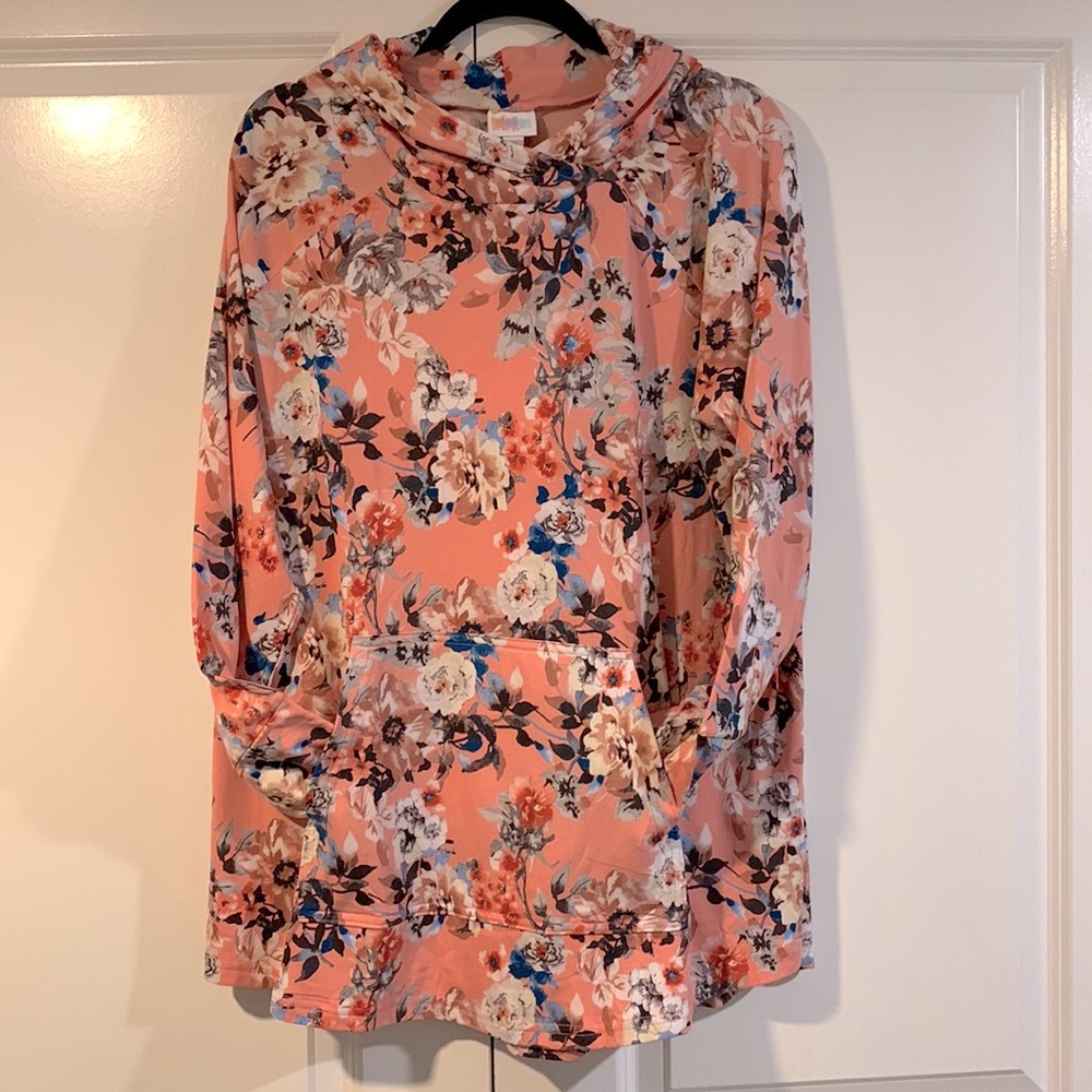 Lularoe Amber Hooded Pullover Top - EUC